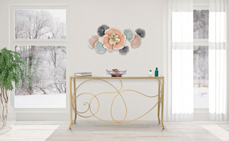 SALE % - Decoratiune de perete Soty, Fier, Multicolor, 53x93x7.5 cm