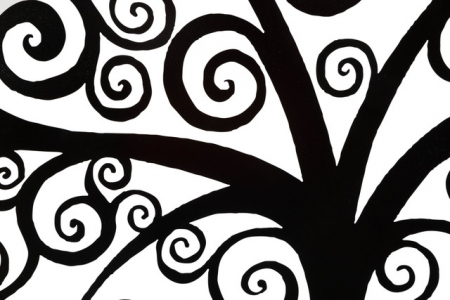 Decoratiune de perete Three Plus, Fier, Negru, 100x100x1 cm [8]