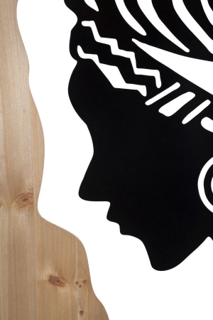 Decoratiune de perete tribal din fier si lemn 53x2x80 cm [2]