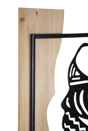 Decoratiune de perete tribal din fier si lemn 53x2x80 cm [1]
