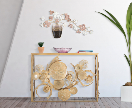 SALE % - Decoratiune de perete Vase New, Fier, Multicolor, 46x87.5x6 cm