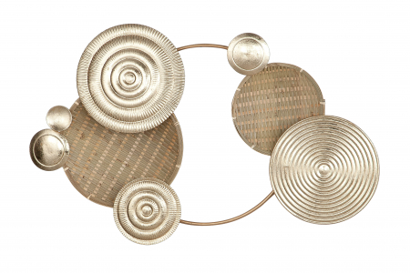 SALE % - Decoratiune de perete Zalvador, Metal, Alb/Maro, 7x82x52 cm