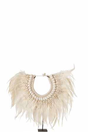 Accesorii - Decoratiune de pus la gat, Lemn, Alb , 38x11x36 cm