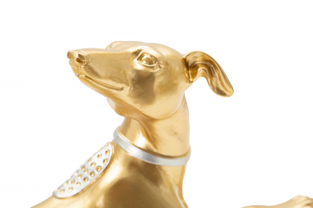 Decoratiune  Dog, Rasina, Auriu, 18.3x32.2x9.5 cm [1]