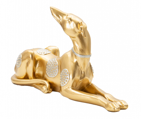 Decoratiune  Dog, Rasina, Auriu, 18.3x32.2x9.5 cm [5]
