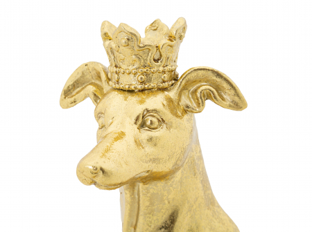 Decoratiune Dog, Rasina, Auriu, 33x20x12.5 cm [2]