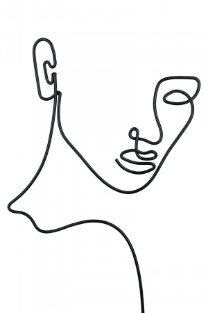 Decoratiune Face Rachel, Metal, Negru, 22.5x40.5x8 cm [3]