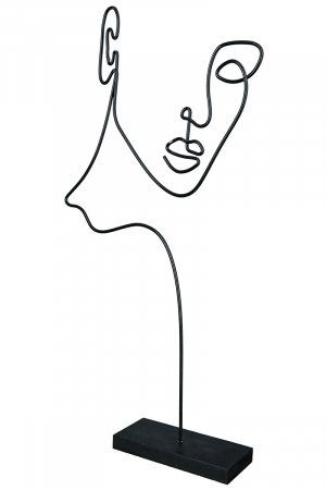 Decoratiune Face Rachel, Metal, Negru, 22.5x40.5x8 cm [1]