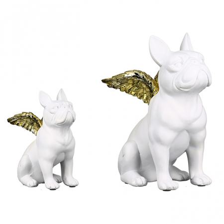 Decoratiune Flying Bulli rasina, alb/auriu, 25x14x20 cm [1]
