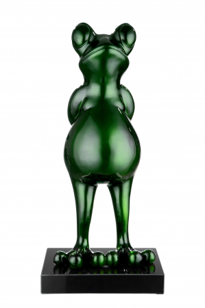 Street art - Decoratiune Frog, Rasina/Marmura, Negru/Verde, 32x68x30 cm