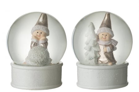 SALE % - Decoratiune glob, Compozit, Argintiu, 20x20x13 cm
