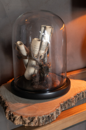 Accesorii - Decoratiune glob, Sticla, Bej, 17x17x25 cm