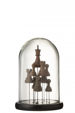 Accesorii - Decoratiune glob, Sticla, Maro, 17.5x17.5x26 cm