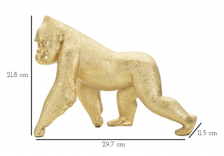 Decoratiune Gorrilla, Rasina, Auriu, 21.8x29.7x11.5 cm [4]
