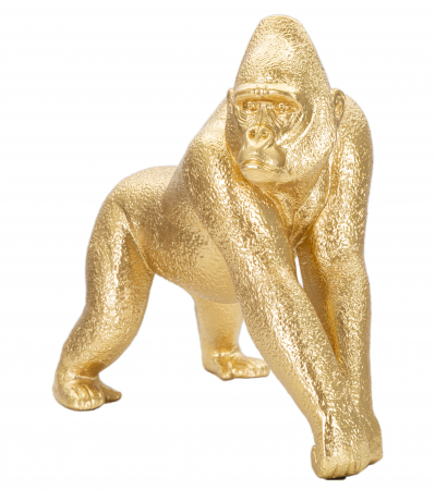 Decoratiune Gorrilla, Rasina, Auriu, 22.8x24.3x13.9 cm [3]