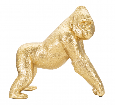 Decoratiune Gorrilla, Rasina, Auriu, 22.8x24.3x13.9 cm [5]