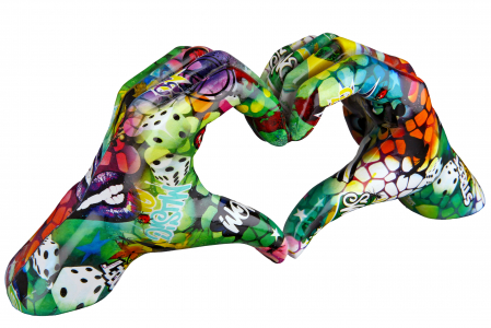 Decoratiune Hands Street Art, Rasina, Multicolor, 29x12x8 cm [3]