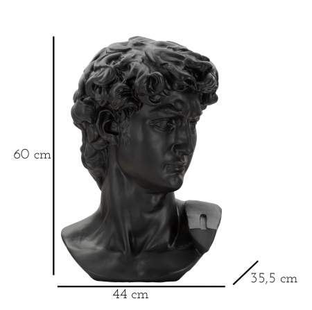Decoratiune Head, Rasina, Negru, 60x44x35.5 cm [4]