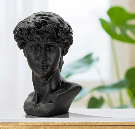 Accesorii - Decoratiune Head, Rasina, Negru, 60x44x35.5 cm