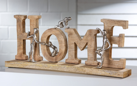 Accesorii - Decoratiune Home, Lemn, Maro/Argintiu, 58.5x58x8 cm