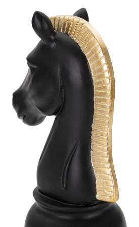 Decoratiune Horse, Rasina, Negru/Auriu, 19x10.5x8.5 cm [2]