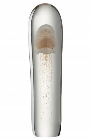 Arta sticlei - Decoratiune Jellyfish, Sticla, Auriu, 11x11x38.5 cm