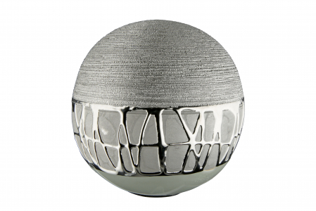 Decoratiune Lagos, Ceramica, Argintiu, 10.5 cm [1]