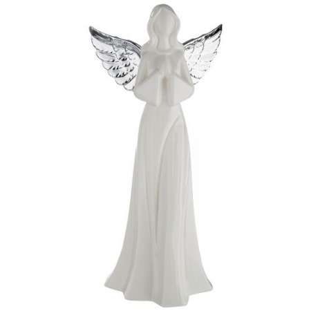 Decoratiune LED Angel Stella, Portelan, Alb, 10.8x14.6x31.7 cm [1]
