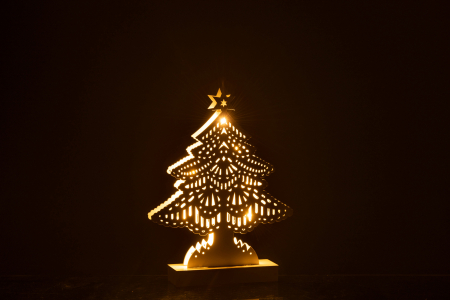 Decoratiune LED, Lemn, Alb , 19x5x28 cm [2]