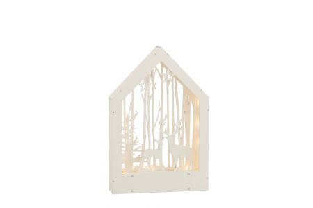 Decoratiune LED, Lemn, Alb , 24x5x36 cm [1]