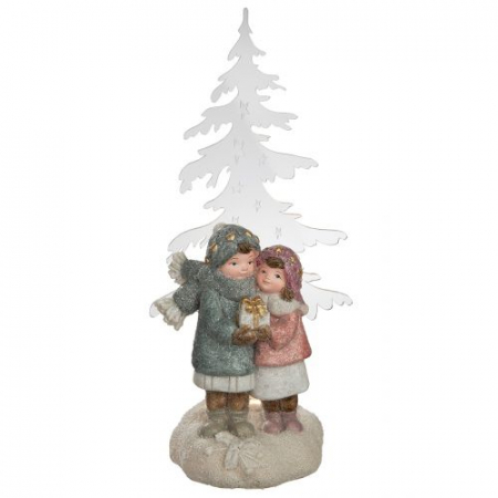 SALE % - Decoratiune LED Pair on Winter, Rasina, Multicolor, 10x14x31 cm