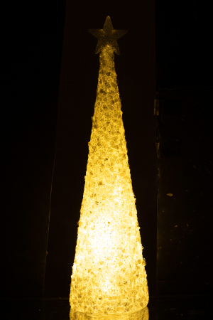 Decoratiune LED, Sticla, Argintiu, 9.5x9.5x34.5 cm [2]