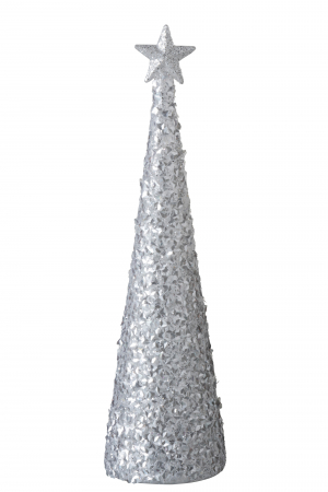 Decoratiune LED, Sticla, Argintiu, 9.5x9.5x34.5 cm [6]