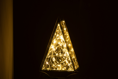 Decoratiune LED, Sticla, Auriu, 15x6x25 cm [2]