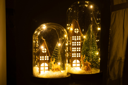 Decoratiune LED, Sticla, Maro, 14x14x27 cm [5]