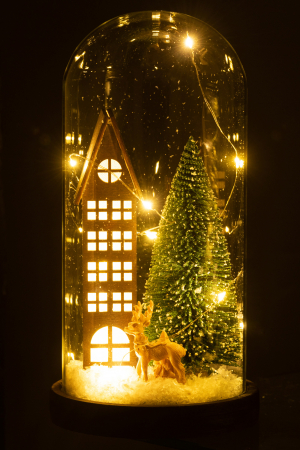 Decoratiune LED, Sticla, Maro, 14x14x27 cm [2]