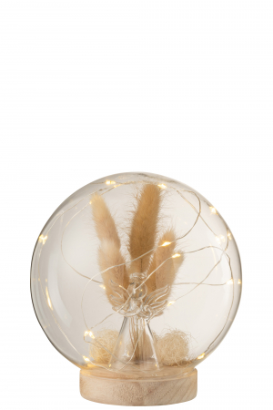 Decoratiune LED, Sticla, Natural, 15x15x16 cm [1]
