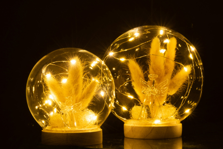 Decoratiune LED, Sticla, Natural, 15x15x16 cm [5]