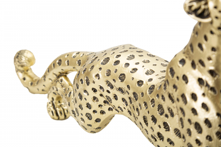 Decoratiune Leopard Point, Rasina, Auriu/Negru, 19.5x33x7.7 cm [1]