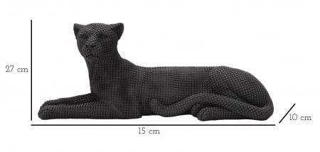 Decoratiune Leopard, Rasina, Negru, 15.3x38x12.5 cm [4]