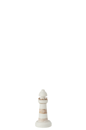 SALE % - Decoratiune Lighthouse, Lemn, Alb, 7x7x15