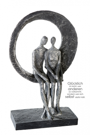 SALE % - Decoratiune Love Place, rasina, argintiu/gri, 17.5x30x8 cm