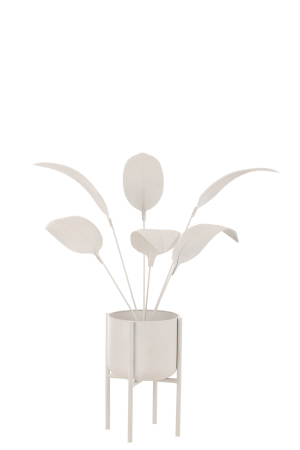 Accesorii - Decoratiune metalica la ghiveci, Metal, Alb, 57x48x101.5