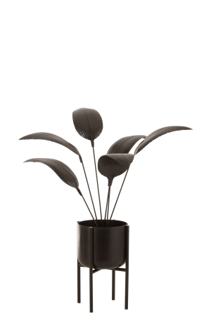 Accesorii - Decoratiune metalica la ghiveci, Metal, Negru, 60x60x103