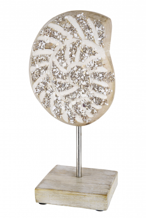 Mare si soare - Decoratiune Nave, lemn, auriu/maro, 14x27x10 cm
