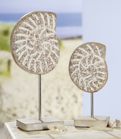 Decoratiune Nave, lemn, auriu/maro, 14x27x10 cm [1]