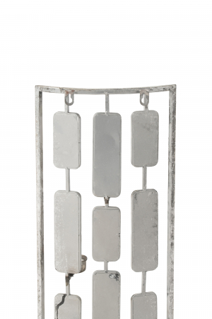 Decoratiune oglinzi/suport lumanare, Metal, Gri, 25x5x52 cm [3]