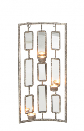 Decoratiune oglinzi/suport lumanare, Metal, Gri, 25x5x52 cm [1]