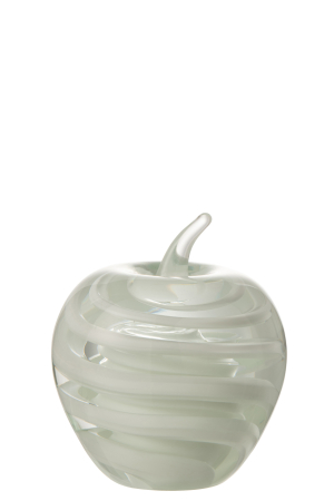 Arta sticlei - Decoratiune paperweight, Sticla, Alb, 10x10x12