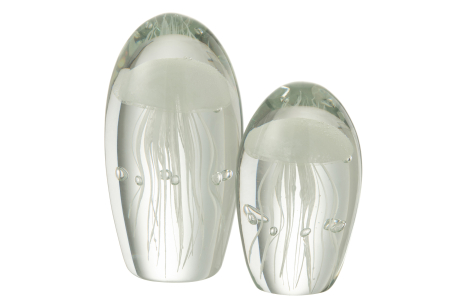 Decoratiune paperweight, Sticla, Alb, 8.5x8.5x16 [1]